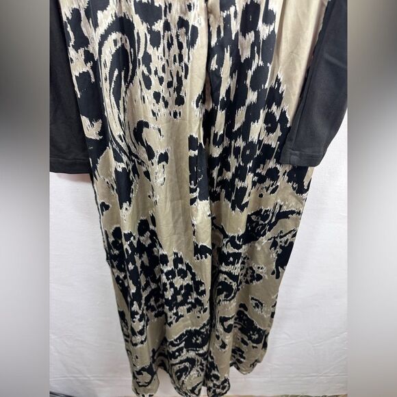 AX Paris Multi 2 -1 Animal Print Wrap Midi Dress- Black Mulit- Size 8 US /12 UK - Picture 11 of 11